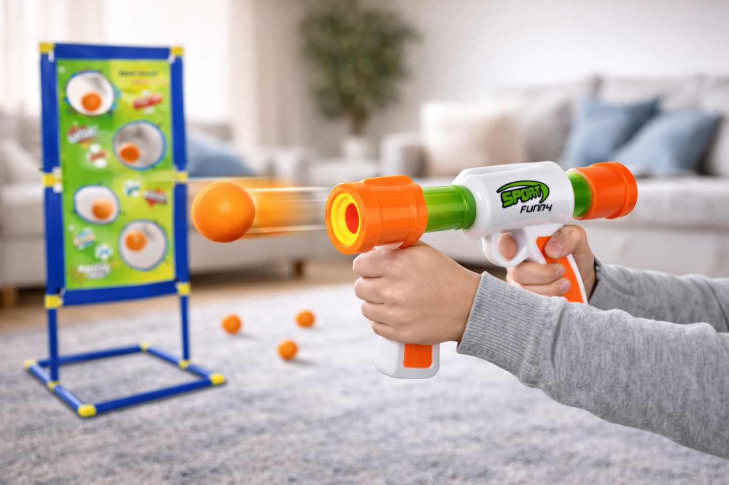 Air Power Popper Toy Gun Set with Foam Balls – Indoor & Outdoor Game (3+)