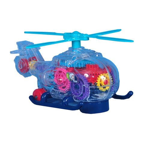 Colorful Transparent Mechanical Gear Helicopter Toy