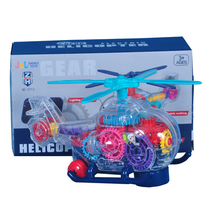 Colorful Transparent Mechanical Gear Helicopter Toy