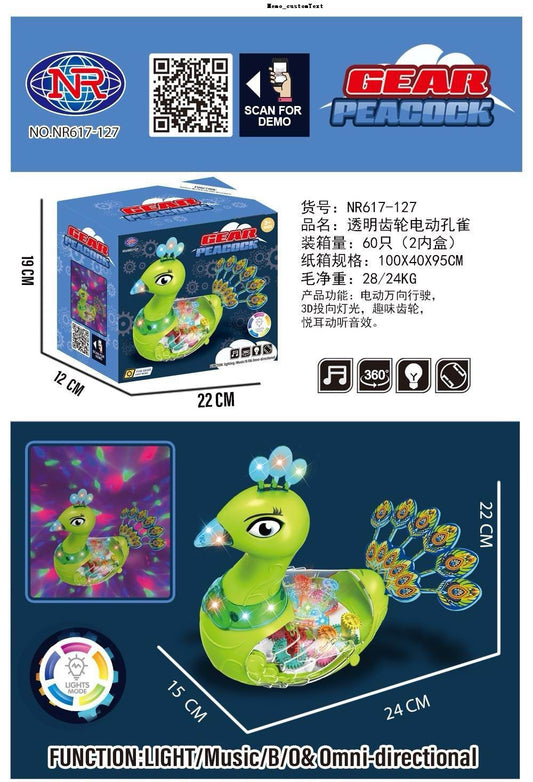 Gear Peacock Electric Toy with Music and Lights For Kids