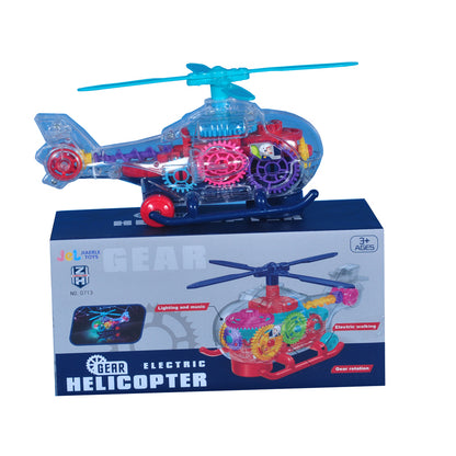 Colorful Transparent Mechanical Gear Helicopter Toy