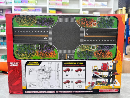 Fire DIY Parking Lot Playset with Lights & Music – 45 PCS (3+)