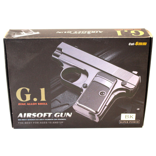 Galaxy G1 Metal Spring Airsoft Pistol – Two Tone Black/Blue | BB Guns