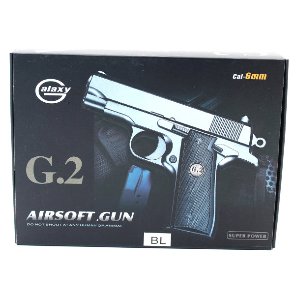 Galaxy G2 Metal Spring Airsoft Pistol – Two Tone Blue/Black | BB Guns