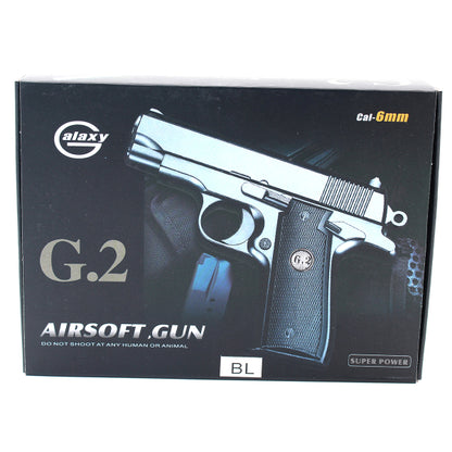 Galaxy G2 Metal Spring Airsoft Pistol – Two Tone Blue/Black | BB Guns
