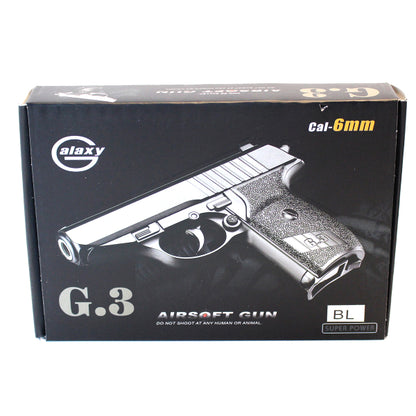 Galaxy G3 Metal Spring Airsoft Pistol Two Tone Black/Blue | BB Guns