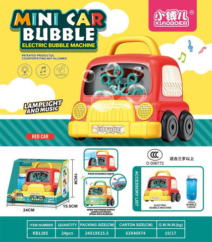 Mini Car Bubble Electric Bubble Machine – Light & Music (Red Car)
