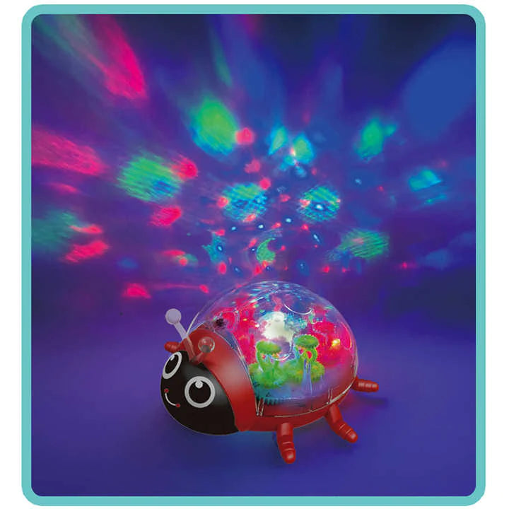 Transparent Electric Ladybug Gear Toddler Toy with Flashing LED Lights and Music