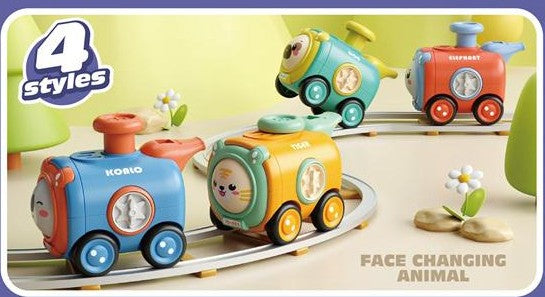 Whistle Press Train | Face-Changing Animal Train Toy