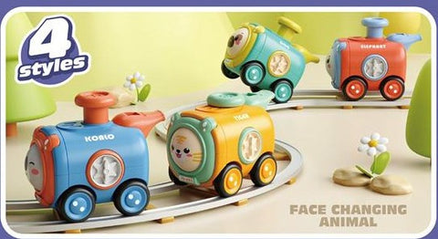 Whistle Press Train | Face-Changing Animal Train Toy