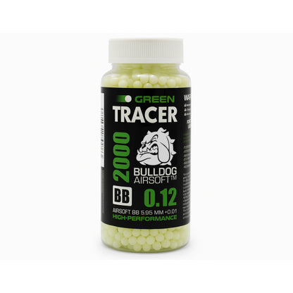 Bulldog 0.12g Green Tracer Airsoft BBs – 2000 Round Bottle | Glow BB Pellets