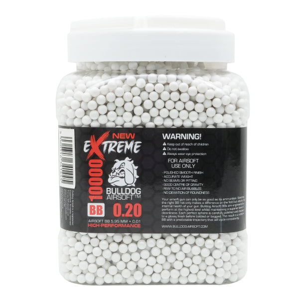 Extreme Bulldog 0.20g White Airsoft BB Pellets – 10000 Rounds