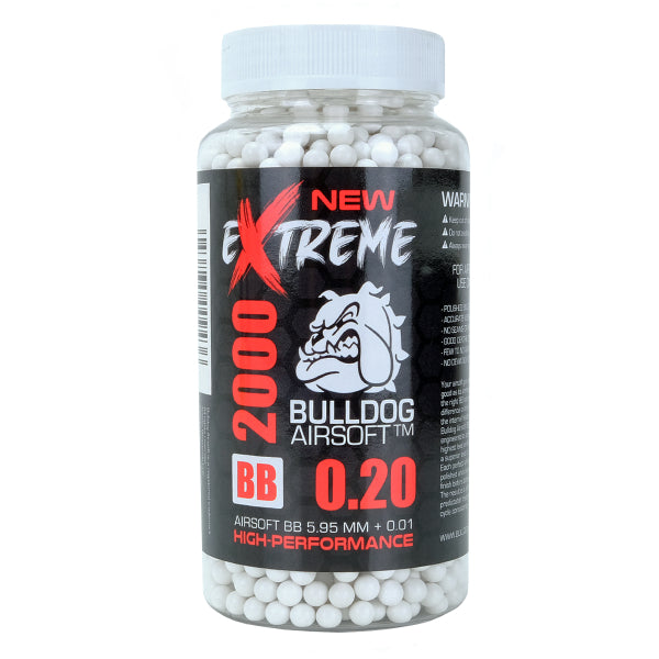 Extreme Bulldog 0.20g White Airsoft BB Pellets | 2000 Rounds