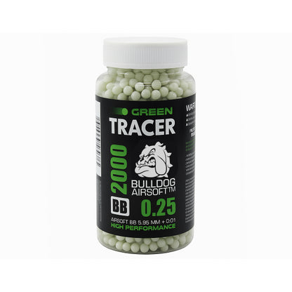 Bulldog 0.25g Green Tracer Airsoft BBs – 2000 Round Bottle | Glow BB Pellets