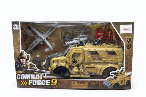 Combat Force 9 Military Armoured Vehicle Playset with Soldier & Aircraft (3+)