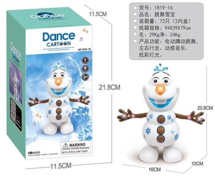 Dancing Snowman Cartoon Toy with Music, Lights & Movement
