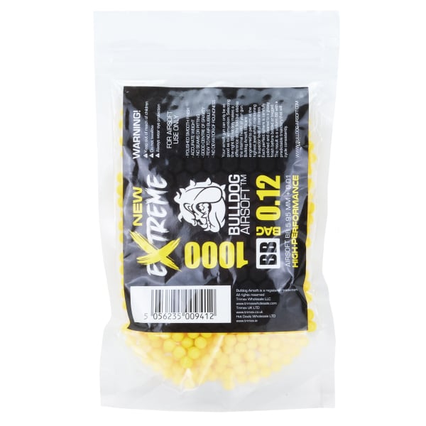 Extreme Bulldog 0.12g Yellow Airsoft BB Pellets – 1000 Rounds