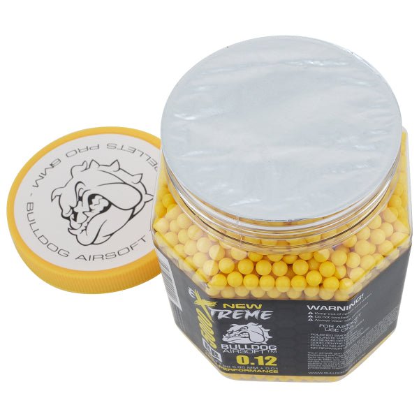 Extreme Bulldog 0.12g Yellow Airsoft BB Pellets – 5000 Rounds Tub
