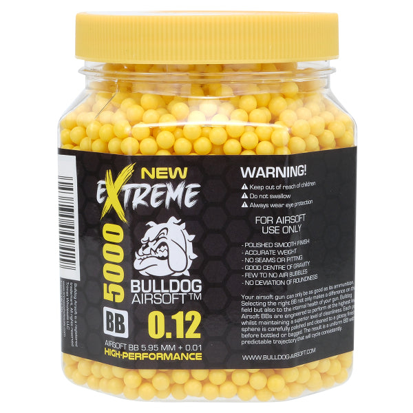 Extreme Bulldog 0.12g Yellow Airsoft BB Pellets – 5000 Rounds Tub
