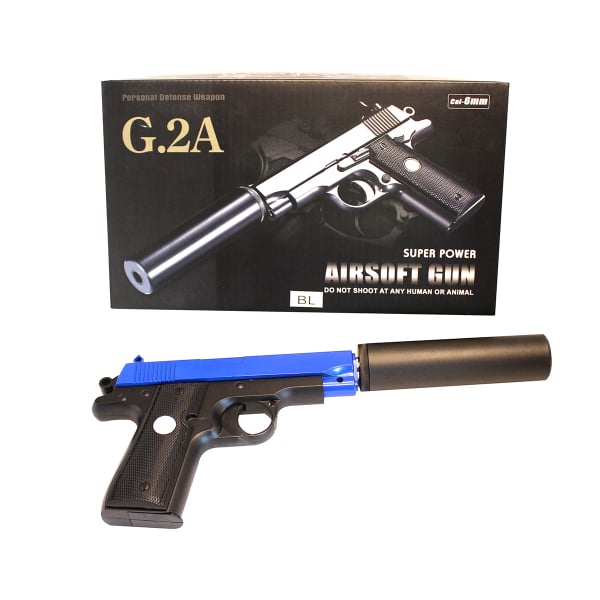 Galaxy G2A Spring Airsoft Pistol With Silencer | BB Gun