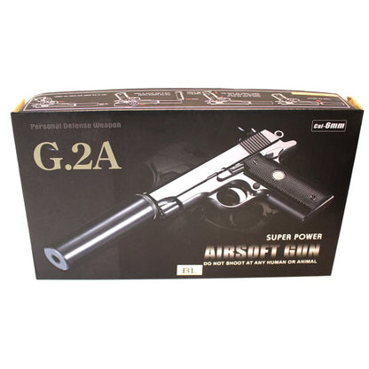 Galaxy G2A Spring Airsoft Pistol With Silencer | BB Gun
