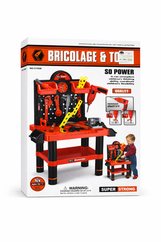 Kids Tool Bench Workstation Playset – Bricolage & Tools with Electric Drill (3+)
