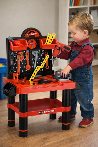 Kids Tool Bench Workstation Playset – Bricolage & Tools with Electric Drill (3+)