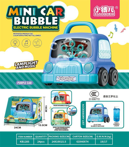 Mini Car Bubble Electric Bubble Machine – Light & Music (Red Car)