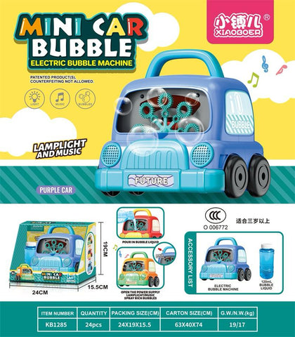 Mini Car Bubble Electric Bubble Machine – Light & Music (Red Car)