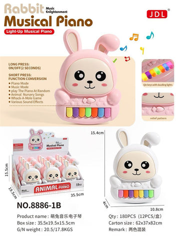 Rabbit Musical Piano | Light-Up Animal Piano Toy for Kids