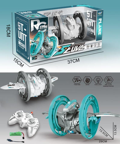 RC Stunt Mecha Cube Car Toy – 360° Rolling Light & Music